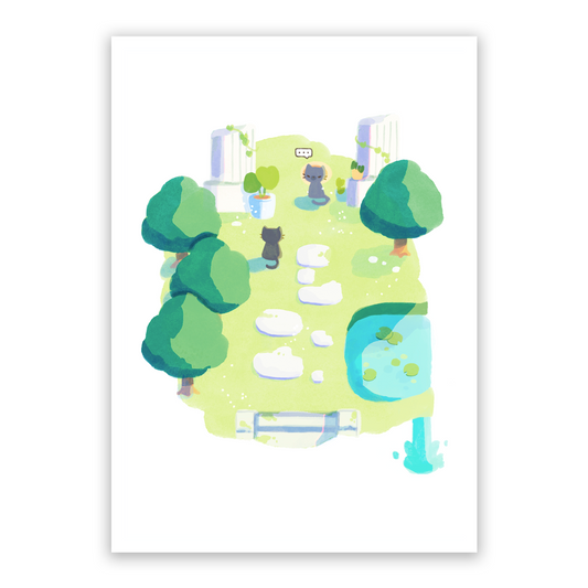Cat Game Art Print