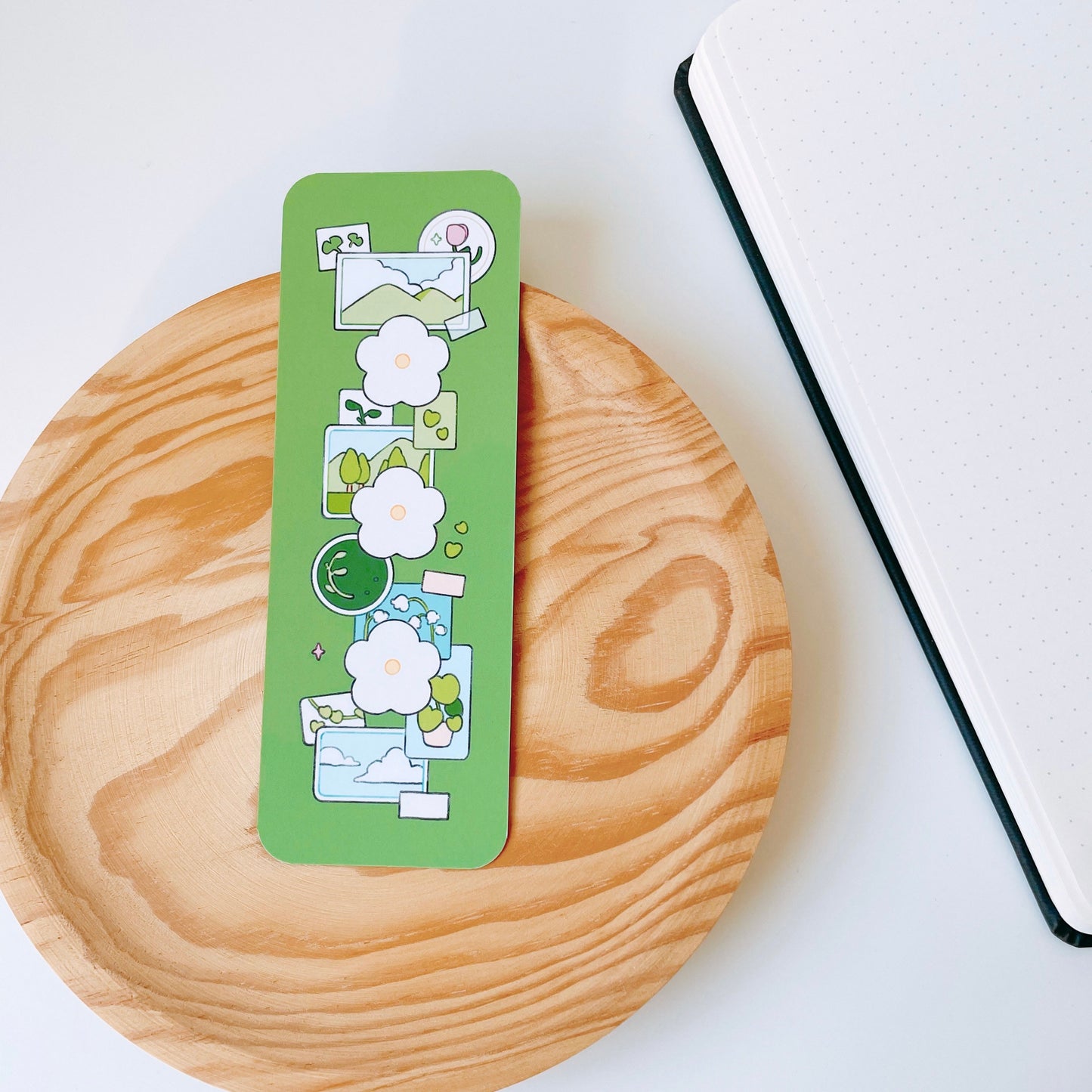 Green Flowers Bookmark