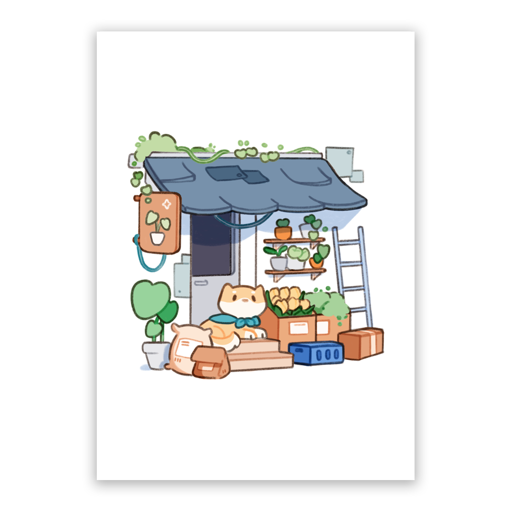 Shiba Inu Plant Shop Art Print