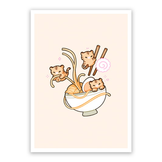 Ramen Tigers Art Print